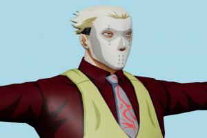 Yakumo Oomori Tokyo-Ghoul, anonymous, man, male, people, human, xna, characters, rigged